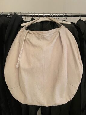 Oversized Marni White Hobo Leather Bag